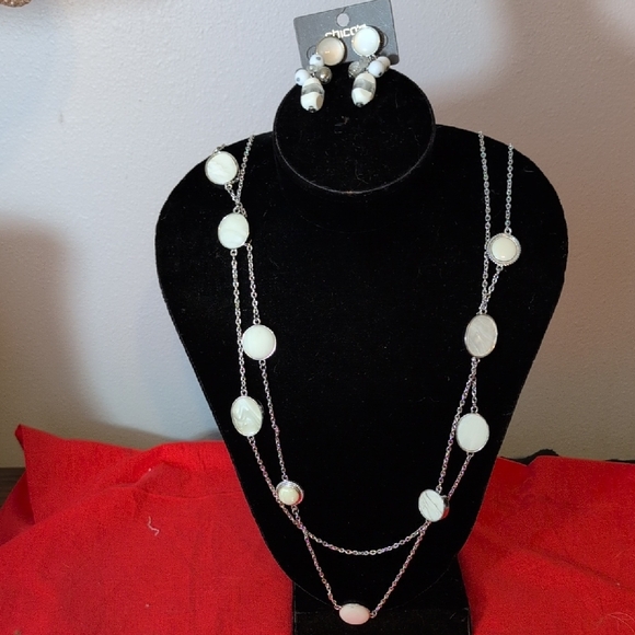 Chico's Jewelry - Elegant Silver and White Jewelry Set